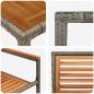 Preview: 9 teiliges Garten Essgruppe Grau Poly Rattan Akazie, Stapelbare Gartenstühle mit Kissen 2 Stück Grau Poly Rattan