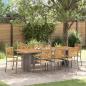 Preview: ARDEBO.de - Garten Essgruppe 9 stk. Grau und Braun Poly-Rattan