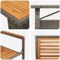 Preview: 11-teiliges Garten Esszimmer Set Grau Poly Rattan Akazie, Stapelbare Gartenstühle mit Kissen 2 Stück Grau Poly Rattan