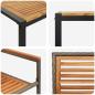 Preview: 5-teiliges Garten Esstischset Grau Poly Rattan Akazie, Stapelbare Gartenstühle mit Kissen 2 Stk Grau Poly Rattan