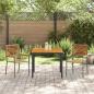 Preview: 3-teilige Garten Essgruppe Grau Poly-Rattan Akazie, Stapelbare Gartenstühle mit Kissen 2 Stück Grau Poly-Rattan, Gartentisch 90x90x75 cm Aus solidem Akazienholz und Metall