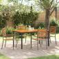 Preview: ARDEBO.de - 5-teiliges Garten Esszimmer Set Grau Poly Rattan Akazie, Stapelbare Gartenstühle mit Kissen 2 Stück Grau Poly Rattan, Gartentisch 150x90x75 cm Aus solidem Akazienholz und Metall