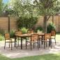 Preview: ARDEBO.de - 7-teiliges Gartenset Schwarz Poly Rattan Akazie