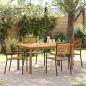 Preview: ARDEBO.de - 5-teiliges Garten Esszimmer Set Schwarz Polyrattan Akazie, Stapelbare Gartenstühle mit Kissen 2 Stück Schwarz Polyrattan