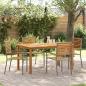 Preview: ARDEBO.de - 5-teiliges Garten Essset Grau Poly Rattan Akazie, Stapelbare Gartenstühle mit Kissen 2 Stück Grau Poly Rattan