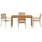 Preview: Garten Essgruppe 5 pcs Beige Massivholz Akazie