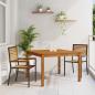 Preview: ARDEBO.de - 3-teiliges Garten Essset Schwarz Poly-Rattan Akazie, Stapelbare Gartenstühle mit Kissen 2 Stück Schwarz Poly-Rattan