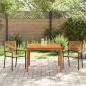 Preview: 3-teiliges Garten Essset Schwarz Poly-Rattan Akazie, Stapelbare Gartenstühle mit Kissen 2 Stück Schwarz Poly-Rattan