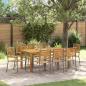 Preview: ARDEBO.de - 9-teiliges Garten Esszimmer Set Grau Poly Rattan Akazie, Stapelbare Gartenstühle mit Kissen 2 Stk Grau Poly Rattan