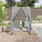 Preview: Doppelte Sonnenliege Grau 205 x 129 x 200 cm Poly-Rattan