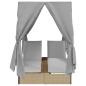Preview: Doppelte Sonnenliege Grau 205 x 129 x 200 cm Poly-Rattan