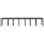 Preview: Gartentisch Braun 400 x 100 x 73 cm Poly-Rattan