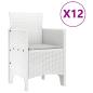 Preview: 13-teiliges Garten-Esstischset mit Kissen Weiß Poly Rattan, Gartentisch Weiß 150x100x73 cm Poly Rattan, Gartenstühle mit Kissen 4 Stück Weiß Poly Rattan