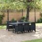 Preview: ARDEBO.de - 7-teilige Garten Essgruppe mit Kissen Anthrazit Poly Rattan