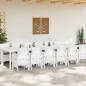 Preview: 13-teilige Garten Essgruppe mit Kissen Weiß Poly Rattan, Gartentisch Weiß 200x100x73 cm Poly Rattan, Gartentisch Weiß 150x100x73 cm Poly Rattan, Gartenstühle mit Kissen 4 Stück Weiß Poly Rattan