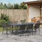 Preview: 9-teiliges Flurmöbel-Set Anthrazit Stahl, Ausziehbarer Gartentisch Anthrazit (140-210)x90x73 cm Stahl