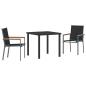 Preview: 3-teiliges Garten-Dining-Set Schwarz Textilene und Stahl