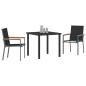 Preview: 3-teiliges Garten-Dining-Set Schwarz Textilene und Stahl