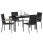 Preview: 5-teiliges Garten-Dining-Set Schwarz Textilene und Stahl