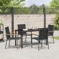 Preview: 5-teiliges Garten-Dining-Set Schwarz Textilene und Stahl