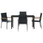 Preview: 5-teiliges Garten-Dining-Set Schwarz Textilene und Stahl