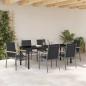 Preview: 7-teiliges Gartentischset Schwarz Textilene und Stahl