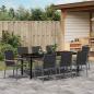 Preview: Garten Essgruppe 9 stk. Schwarz Pulverbeschichteter Stahl