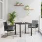 Preview: ARDEBO.de - 3-teiliges Garten-Dining-Set mit Kissen Schwarz Poly Rattan