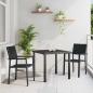 Preview: ARDEBO.de - 3-teiliges Garten-Esszimmer-Set Schwarz Poly-Rattan