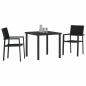 Preview: 3-teiliges Garten-Esszimmer-Set Schwarz Poly-Rattan
