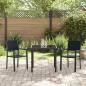 Preview: 3-teiliges Garten-Esszimmer-Set Schwarz Poly-Rattan