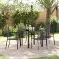 Preview: ARDEBO.de - 5-teiliges Garten-Essset Schwarz Baumwollseil und Stahl