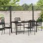 Preview: 5-teiliges Garten Esszimmer Set Schwarz Baumwollseil und Stahl
