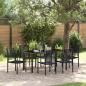 Preview: ARDEBO.de - 7-teilige Garten Essgruppe Schwarz PVC Rattan