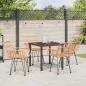Preview: 5-teiliges Garten-Esszimmer-Set braunes Poly-Rattan