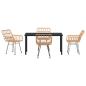 Preview: 5-teiliges Garten-Essset Braun Poly Rattan