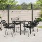 Preview: ARDEBO.de - 5-teiliges Garten-Ess-Set Schwarzes Poly-Rattan