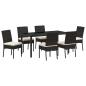 Preview: 7-teiliges Garten-Esszimmer-Set Schwarz Poly-Rattan