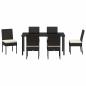 Preview: 7-teiliges Garten-Esszimmer-Set Schwarz Poly-Rattan