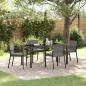 Preview: ARDEBO.de - 5-teilige Garten Essgruppe Grau Poly Rattan