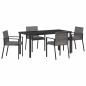 Preview: 5-teilige Garten Essgruppe Grau Poly Rattan