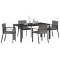 Preview: 5-teilige Garten Essgruppe Grau Poly Rattan