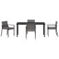 Preview: 5-teilige Garten Essgruppe Grau Poly Rattan