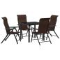 Preview: 5-teiliges Garten-Esszimmer-Set Braunes Poly-Rattan