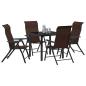 Preview: 5-teiliges Garten-Esszimmer-Set Braunes Poly-Rattan