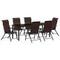 Preview: 7-teiliges Garten-Esszimmer-Set Braun Poly-Rattan