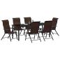 Preview: 7-teiliges Garten-Esszimmer-Set Braun Poly-Rattan