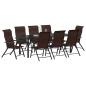 Preview: 9-teiliges Garten-Dining-Set Braun Poly-Rattan