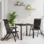 Preview: ARDEBO.de - 3-teiliges Garten-Dining-Set Schwarz Poly-Rattan
