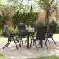 Preview: ARDEBO.de - 5-teiliges Garten-Esstischset Schwarz Poly Rattan